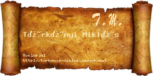 Tárkányi Miklós névjegykártya