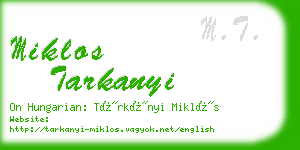 miklos tarkanyi business card